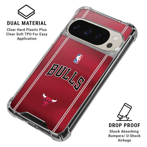 NBA Chicago Bulls Jersey Google Pixel 9 Pro XL Clear Case